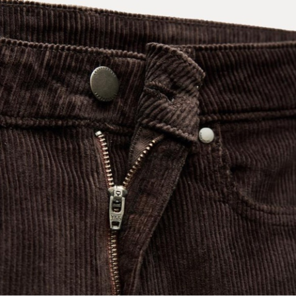 ZARA Mid-rise Corduroy Bootcut Pants in Brown size 8 - Picture 6 of 12